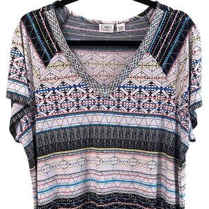 Cato Woman Blouse 18/20W Geometric‎ Design Great Condition